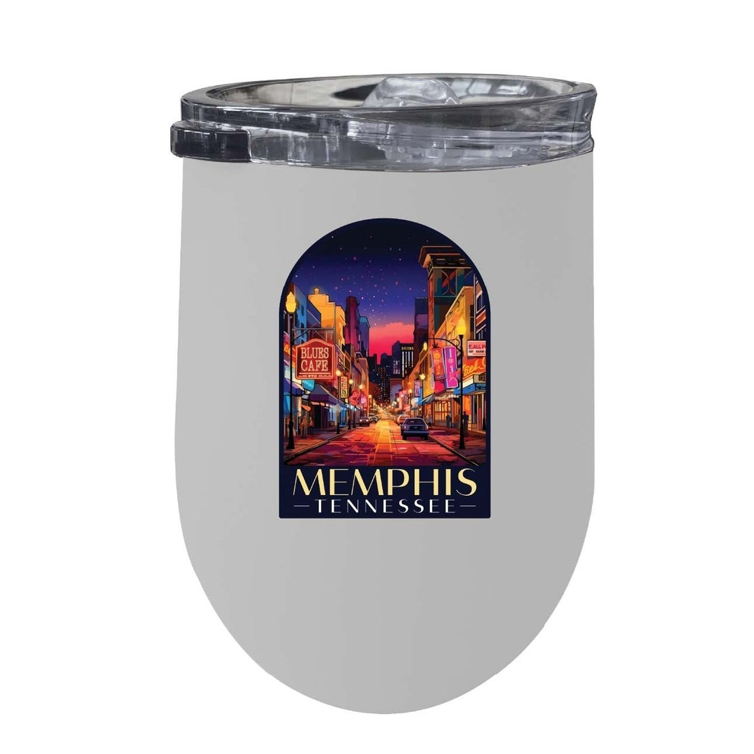 Memphis Tennessee Design C Souvenir 12 oz Insulated Wine Stainless Steel Tumbler Image 1