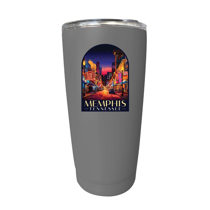 Memphis Tennessee Design C Souvenir 16 oz Stainless Steel Insulated Tumbler Image 2