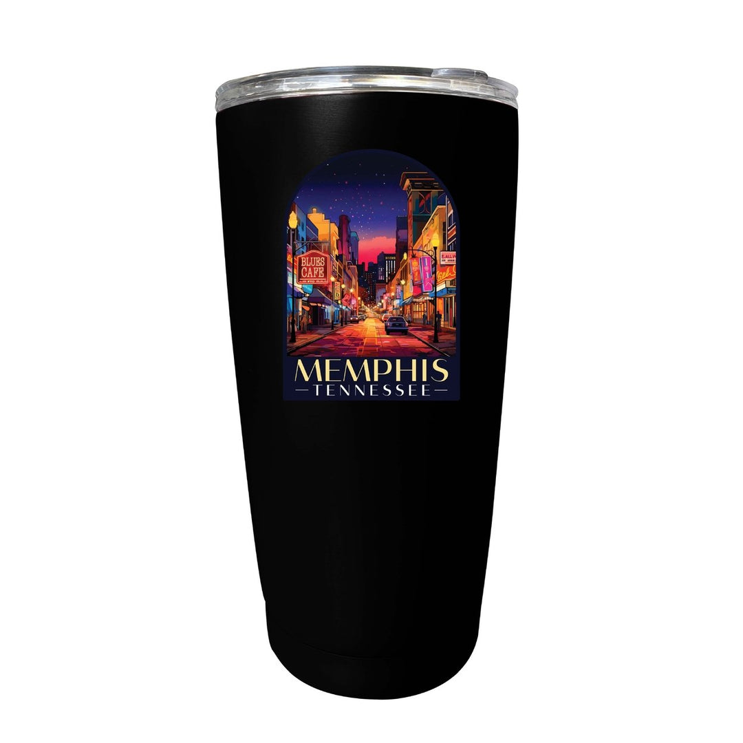 Memphis Tennessee Design C Souvenir 16 oz Stainless Steel Insulated Tumbler Image 1