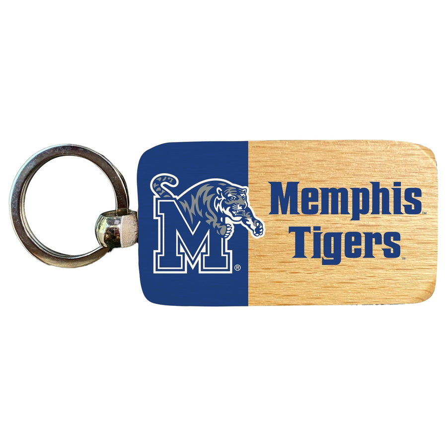 Memphis Tigers 2.5 x 1-Inch Wooden Keychain Officially Licensed Collegiate Product Image 1