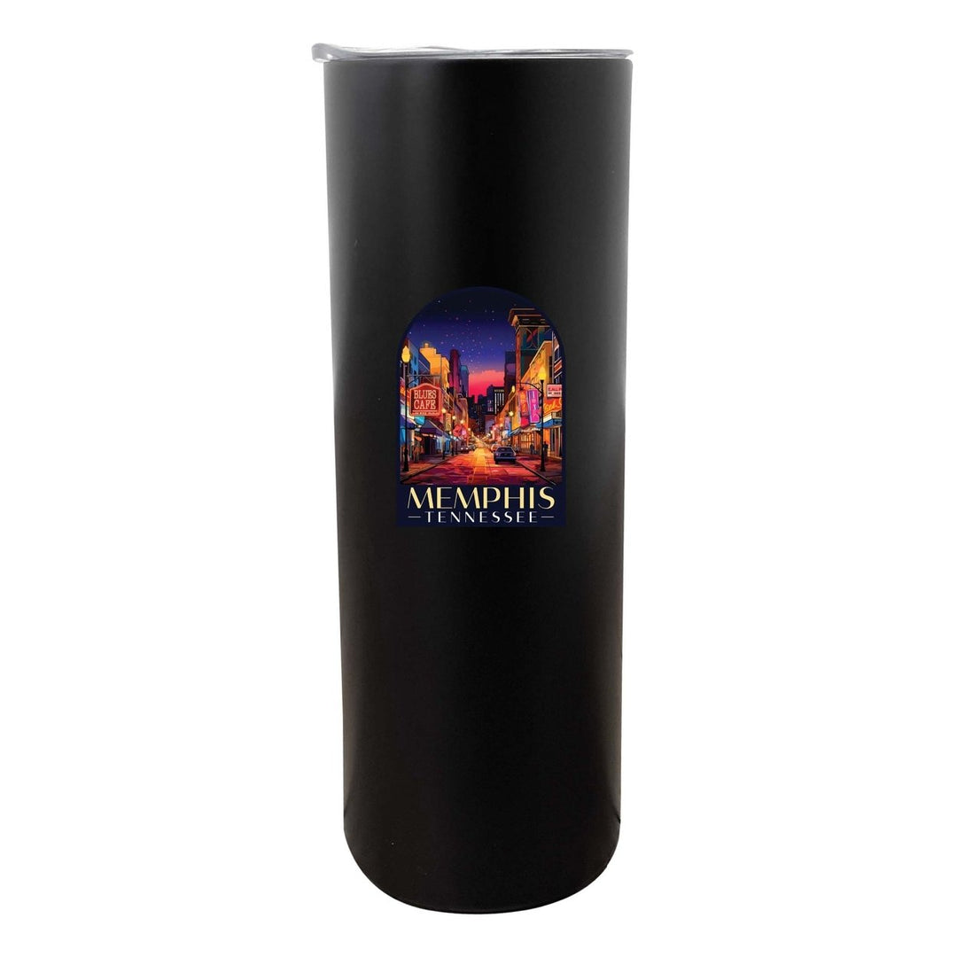 Memphis Tennessee Design C Souvenir 20 oz Insulated Stainless Steel Skinny Tumbler Image 4