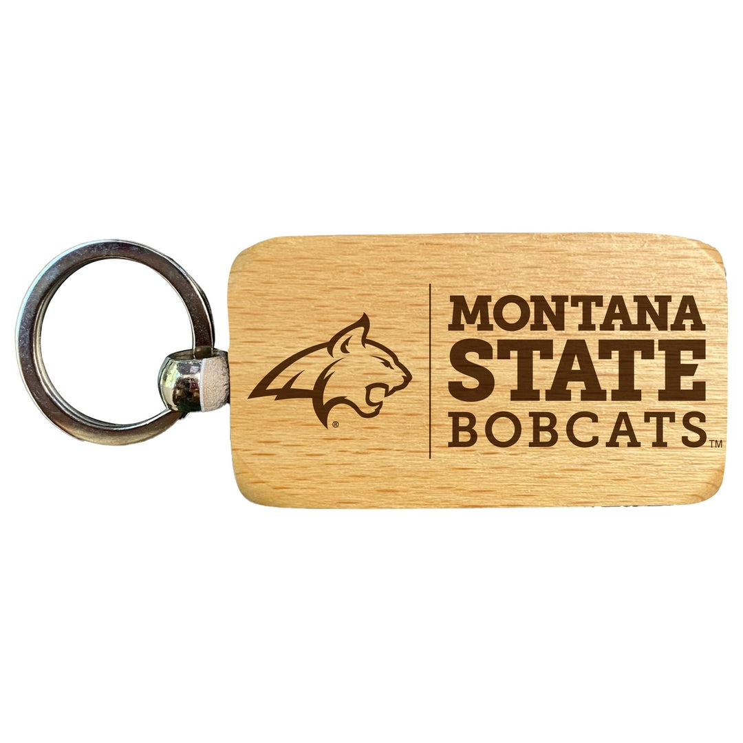 Montana State Bobcats 2.5 x 1-Inch Engraved Wooden Keychain Officially Licensed Collegiate Product Image 1