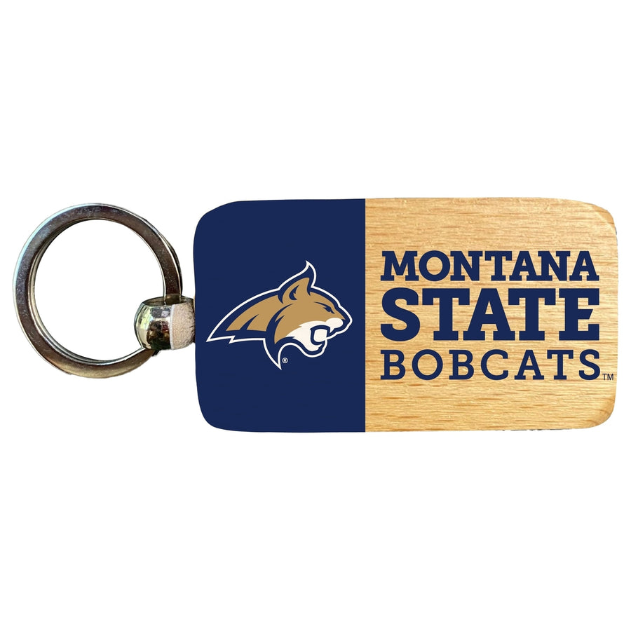 Montana State Bobcats 2.5 x 1-Inch Wooden Keychain Officially Licensed Collegiate Product Image 1