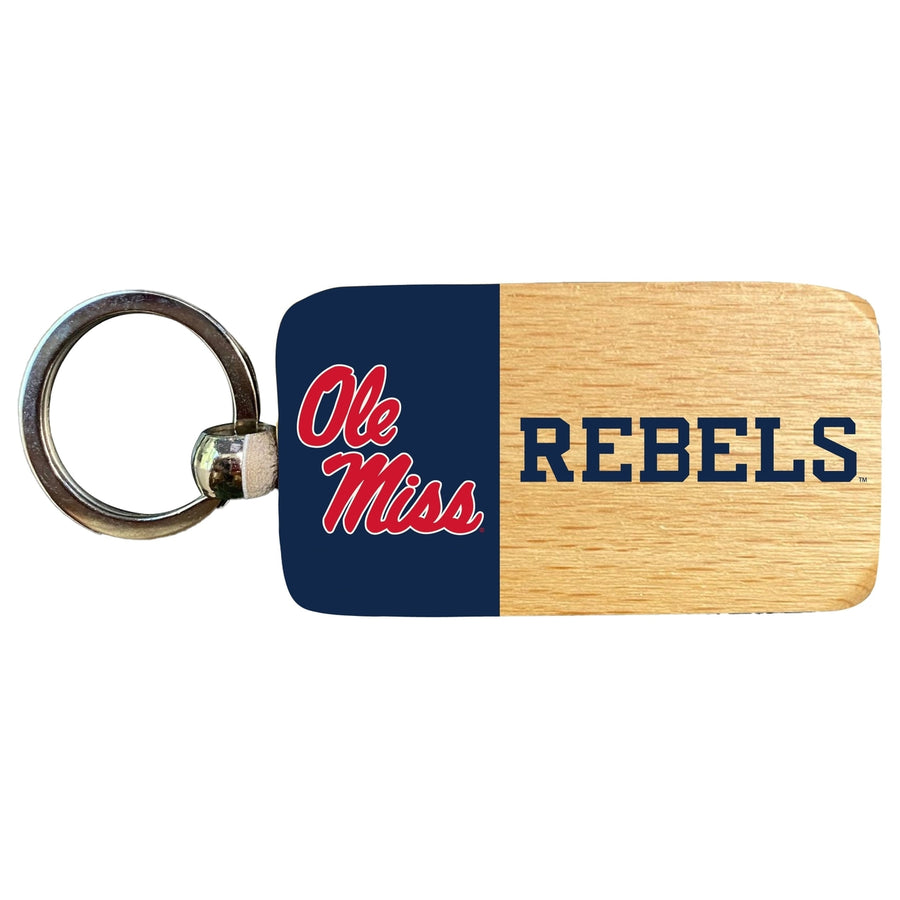 Mississippi Rebels "Ole Miss" 2.5 x 1-Inch Wooden Keychain Officially Licensed Collegiate Product Image 1