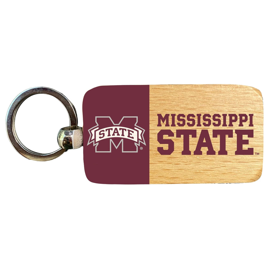 Mississippi State Bulldogs 2.5 x 1-Inch Wooden Keychain Officially Licensed Collegiate Product Image 1