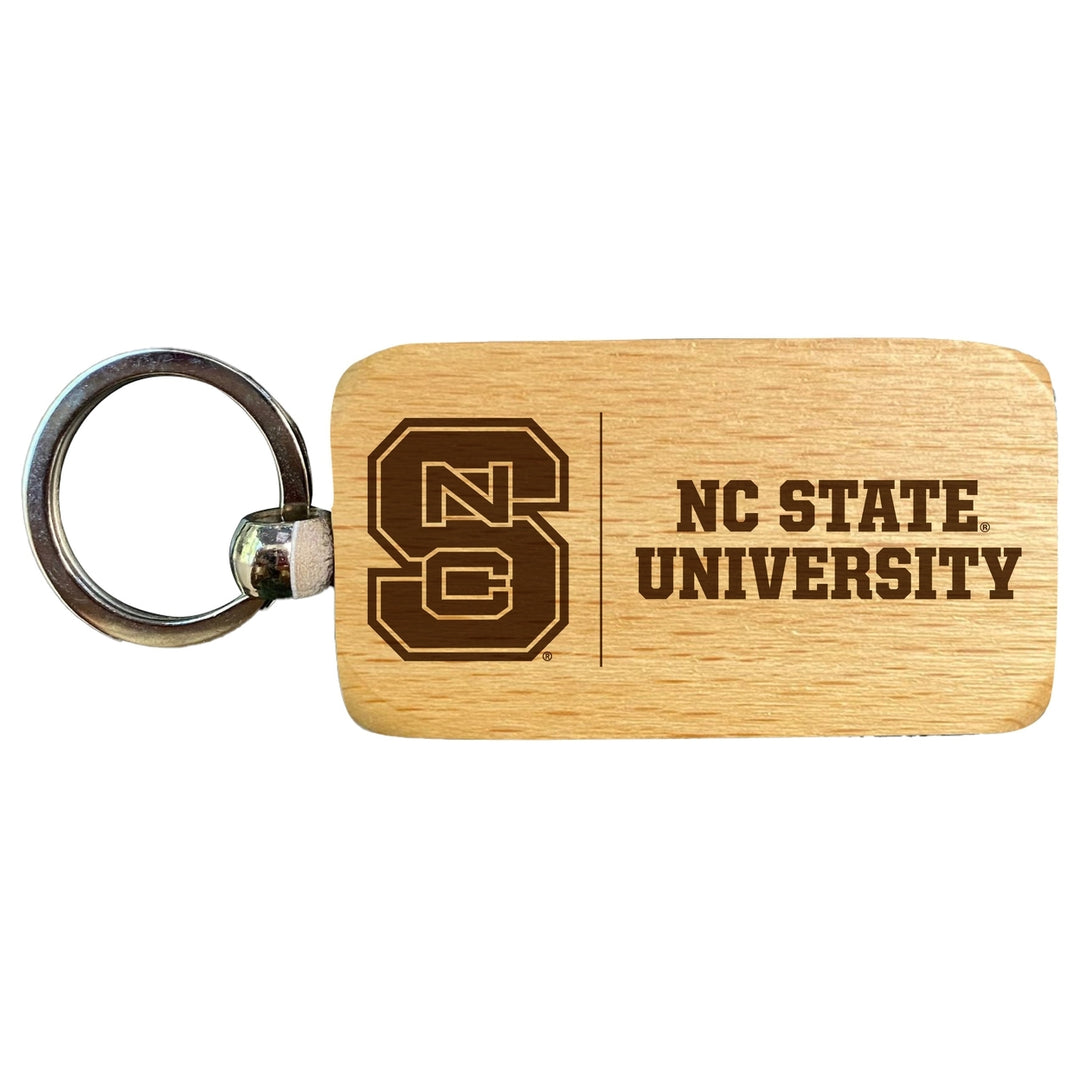 NC State Wolfpack 2.5 x 1-Inch Engraved Wooden Keychain Officially Licensed Collegiate Product Image 1