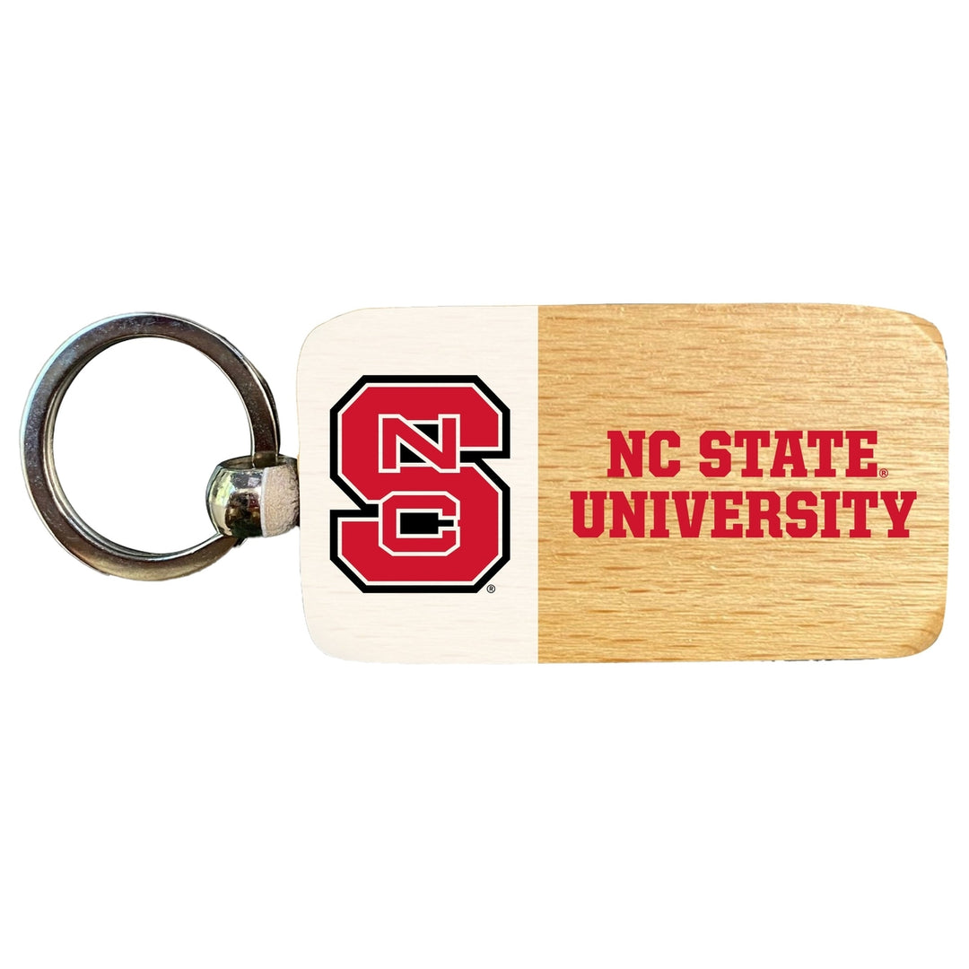 NC State Wolfpack 2.5 x 1-Inch Wooden Keychain Officially Licensed Collegiate Product Image 1