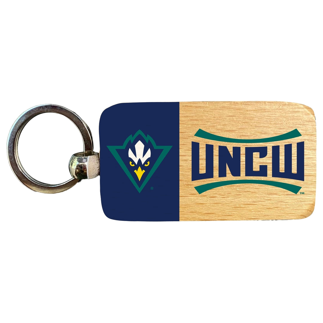 North Carolina Wilmington Seahawks 2.5 x 1-Inch Wooden Keychain Officially Licensed Collegiate Product Image 1