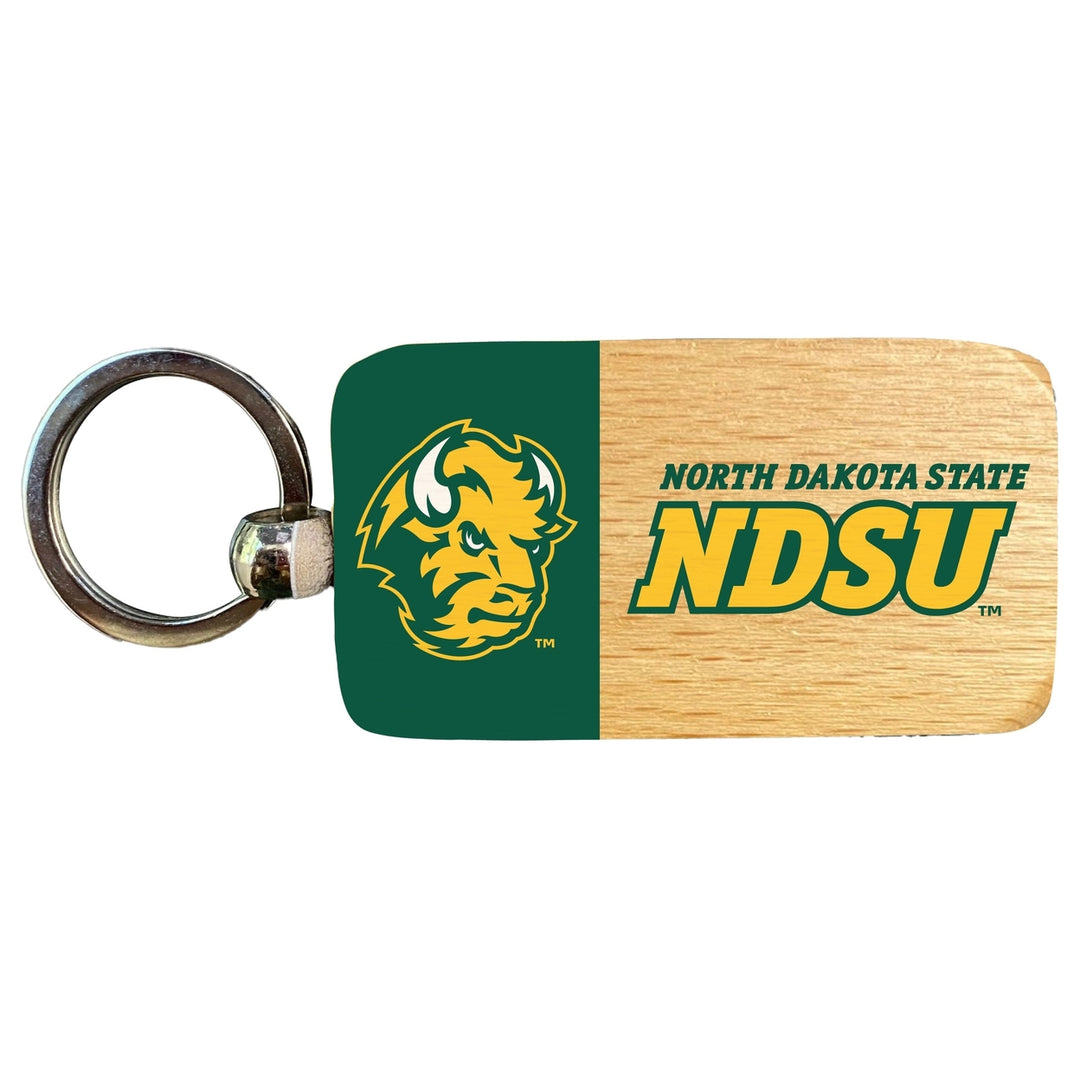 North Dakota State Bison 2.5 x 1-Inch Wooden Keychain Officially Licensed Collegiate Product Image 1