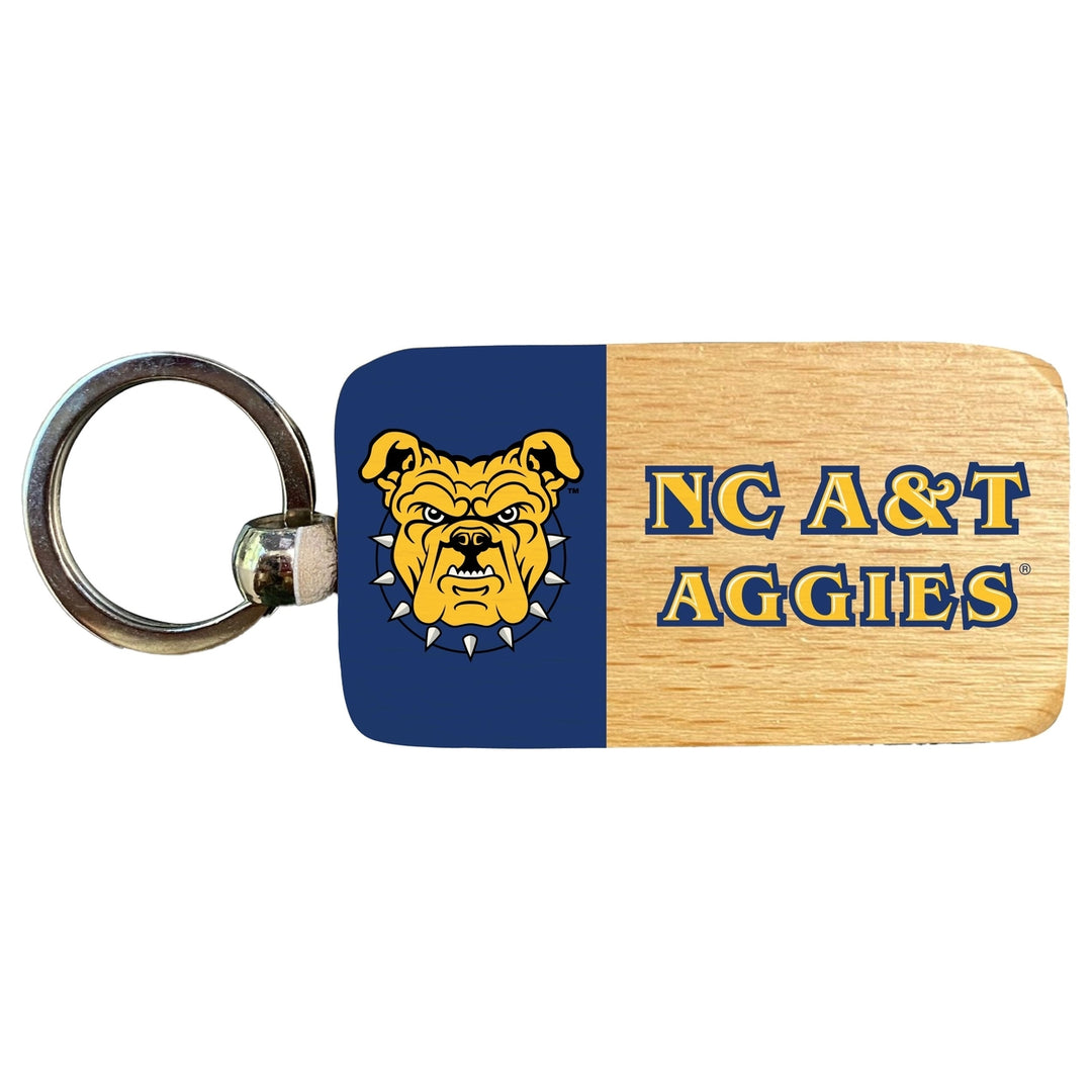 North Carolina AandT State Aggies 2.5 x 1-Inch Wooden Keychain Officially Licensed Collegiate Product Image 1