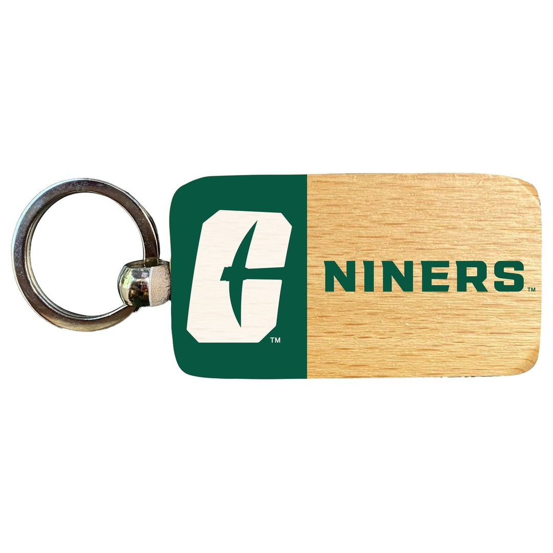 North Carolina Charlotte Forty-Niners 2.5 x 1-Inch Wooden Keychain Officially Licensed Collegiate Product Image 1