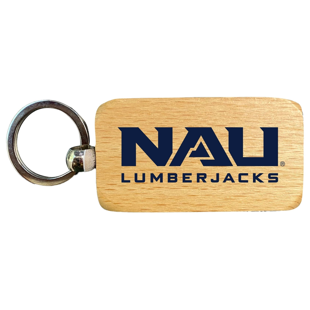 Northern Arizona University 2.5 x 1-Inch Wooden Keychain Officially Licensed Collegiate Product Image 1