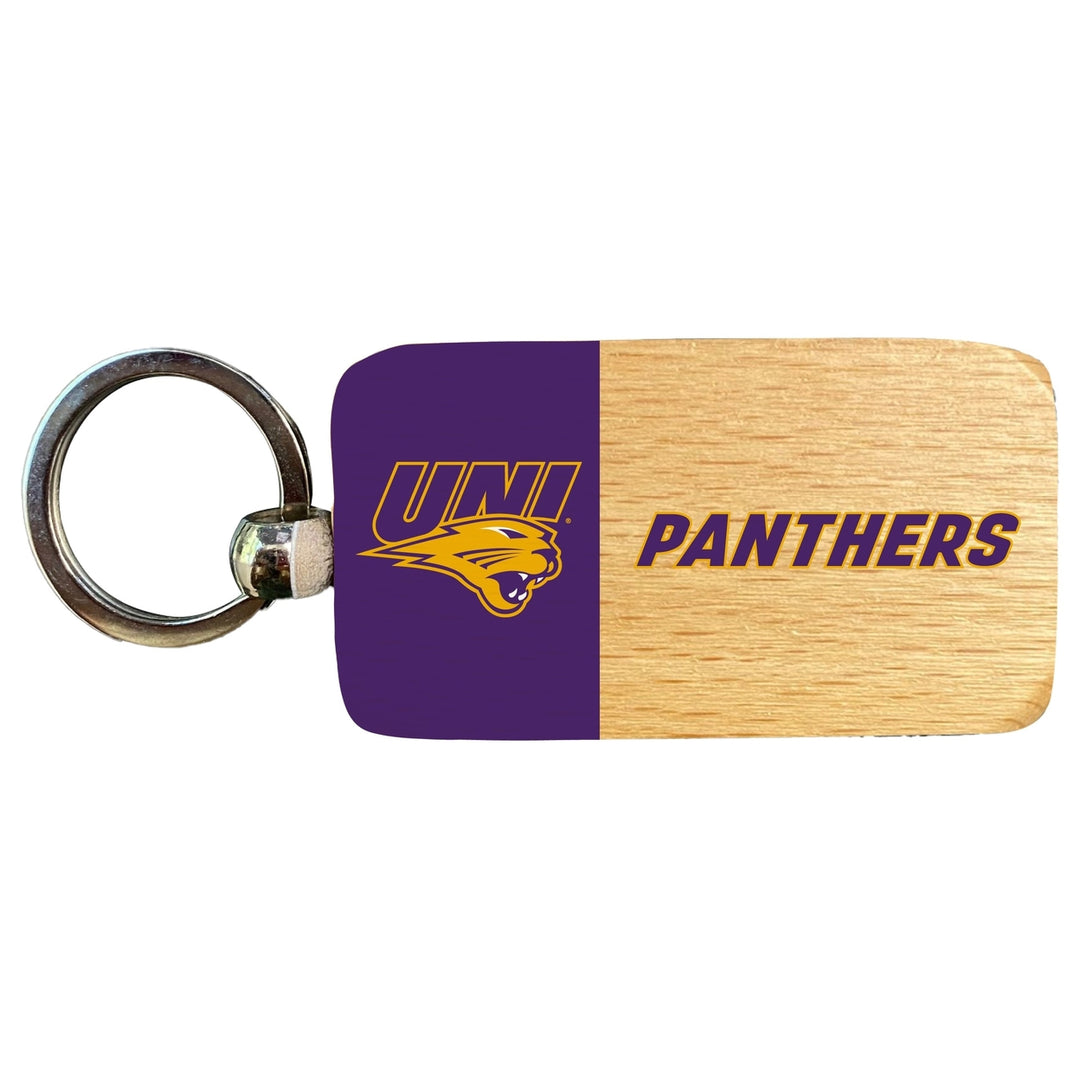 Northern Iowa Panthers 2.5 x 1-Inch Wooden Keychain Officially Licensed Collegiate Product Image 1