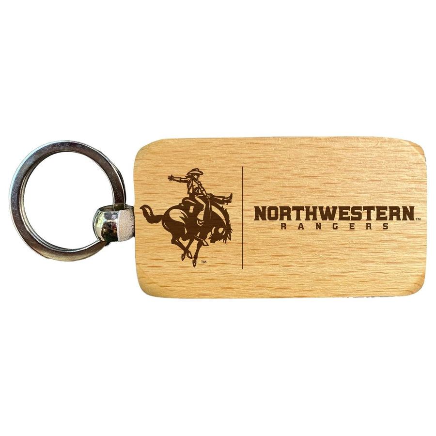 Northwestern Oklahoma State University 2.5 x 1-Inch Engraved Wooden Keychain Officially Licensed Collegiate Product Image 1