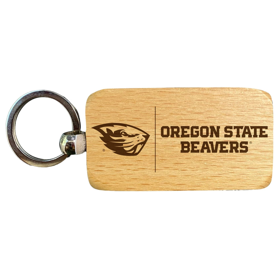 Oregon State Beavers 2.5 x 1-Inch Engraved Wooden Keychain Officially Licensed Collegiate Product Image 1