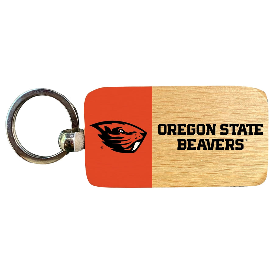 Oregon State Beavers 2.5 x 1-Inch Wooden Keychain Officially Licensed Collegiate Product Image 1