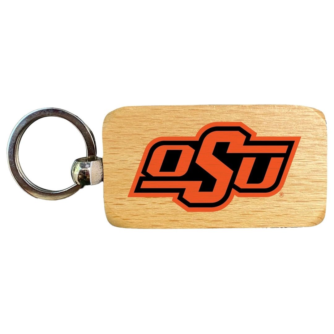 Oklahoma State Cowboys 2.5 x 1-Inch Wooden Keychain Officially Licensed Collegiate Product Image 1