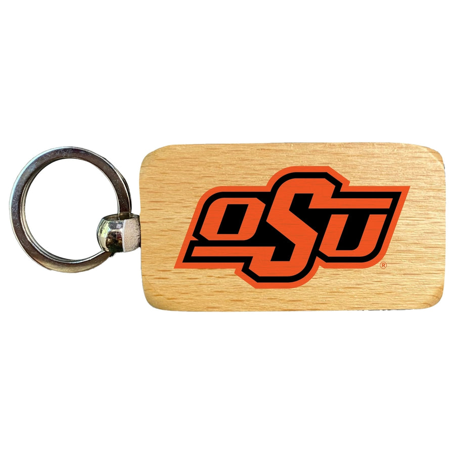 Oklahoma State Cowboys 2.5 x 1-Inch Wooden Keychain Officially Licensed Collegiate Product Image 1