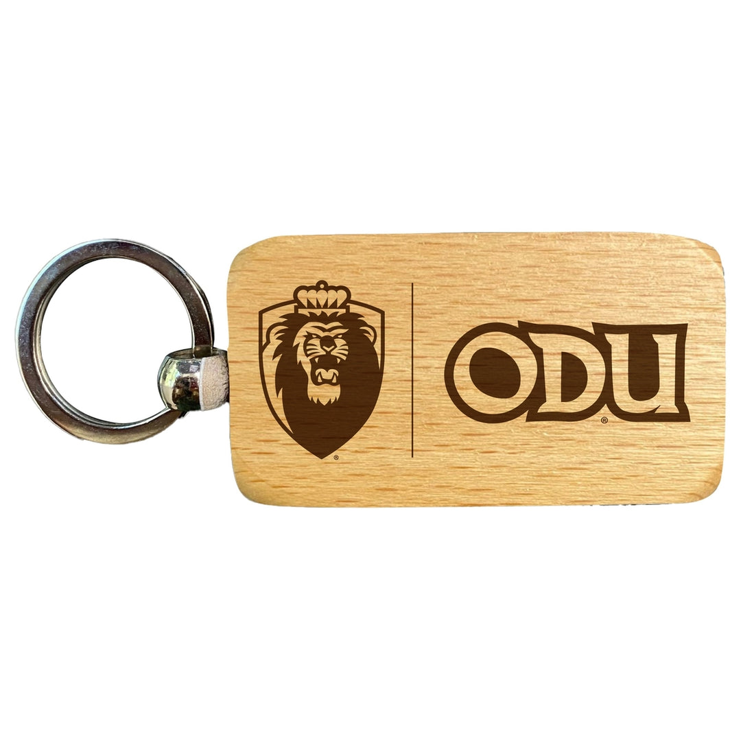 Old Dominion Monarchs 2.5 x 1-Inch Engraved Wooden Keychain Officially Licensed Collegiate Product Image 1