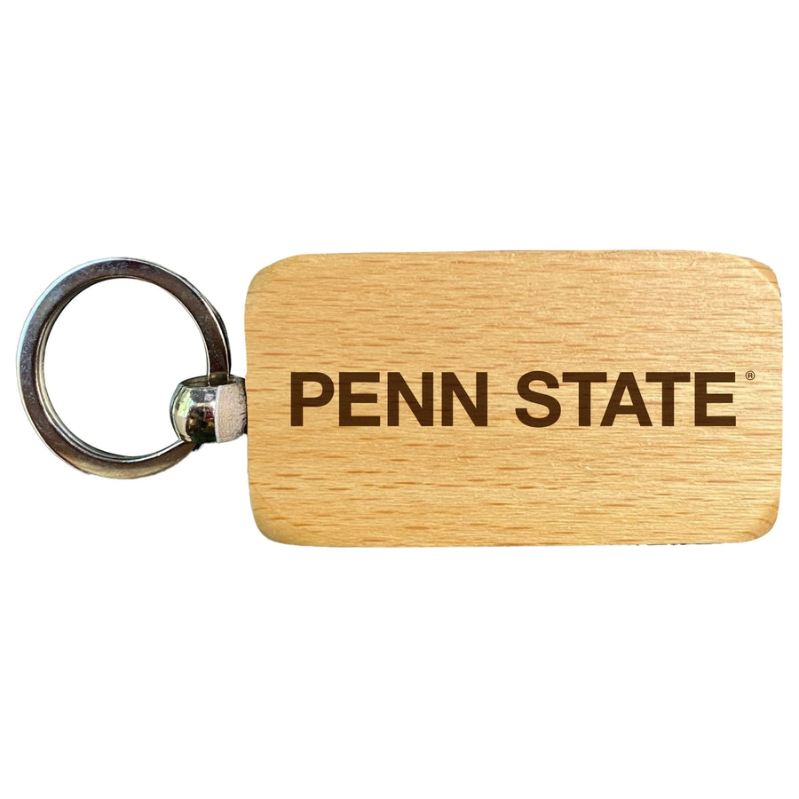 Penn State Nittany Lions 2.5 x 1-Inch Engraved Wooden Keychain Officially Licensed Collegiate Product Image 1