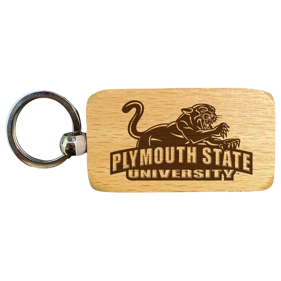 Plymouth State University 2.5 x 1-Inch Engraved Wooden Keychain Officially Licensed Collegiate Product Image 1