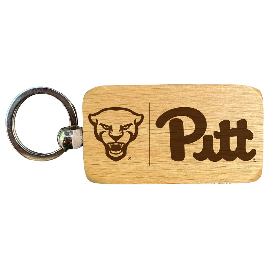 Pittsburgh Panthers 2.5 x 1-Inch Engraved Wooden Keychain Officially Licensed Collegiate Product Image 1