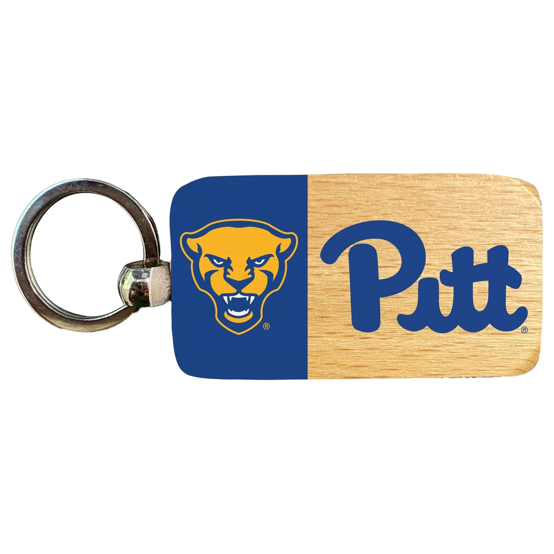 Pittsburgh Panthers 2.5 x 1-Inch Wooden Keychain Officially Licensed Collegiate Product Image 1