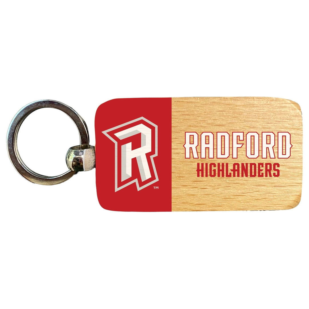 Radford University Highlanders 2.5 x 1-Inch Wooden Keychain Officially Licensed Collegiate Product Image 1