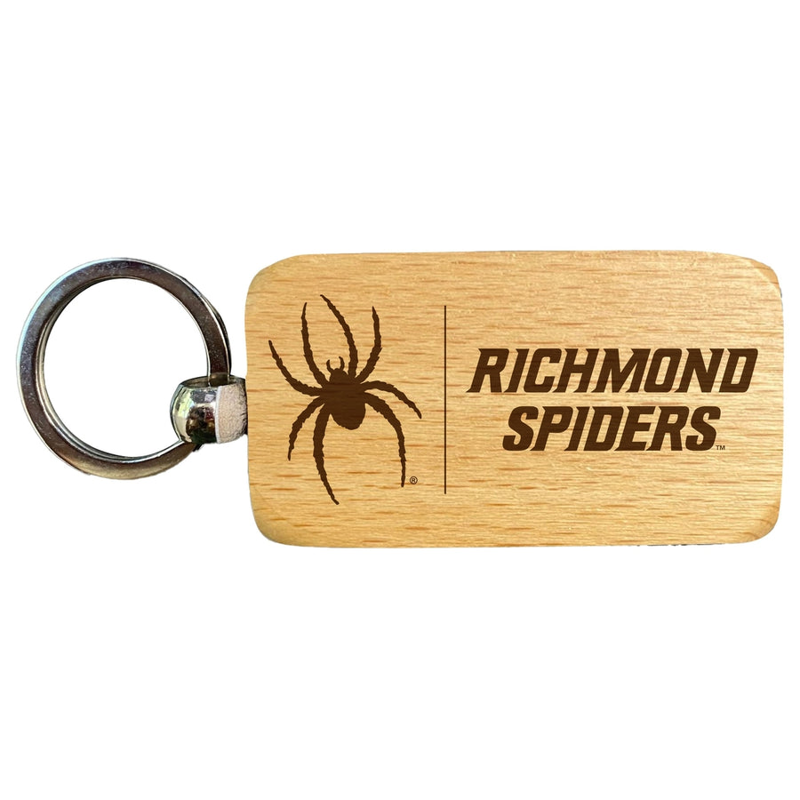 Richmond Spiders 2.5 x 1-Inch Engraved Wooden Keychain Officially Licensed Collegiate Product Image 1