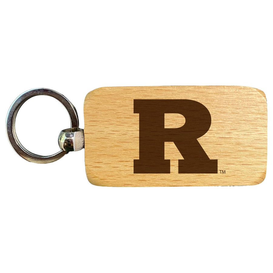 Rutgers Scarlet Knights 2.5 x 1-Inch Engraved Wooden Keychain Officially Licensed Collegiate Product Image 1