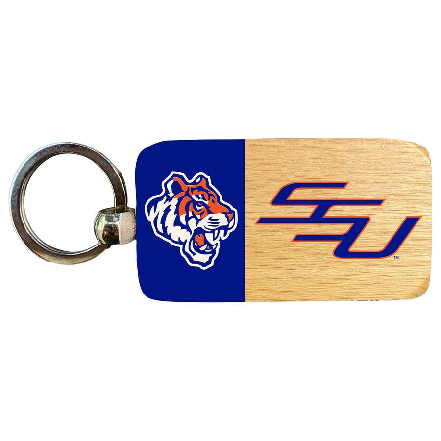 Savannah State University 2.5 x 1-Inch Wooden Keychain Officially Licensed Collegiate Product Image 1