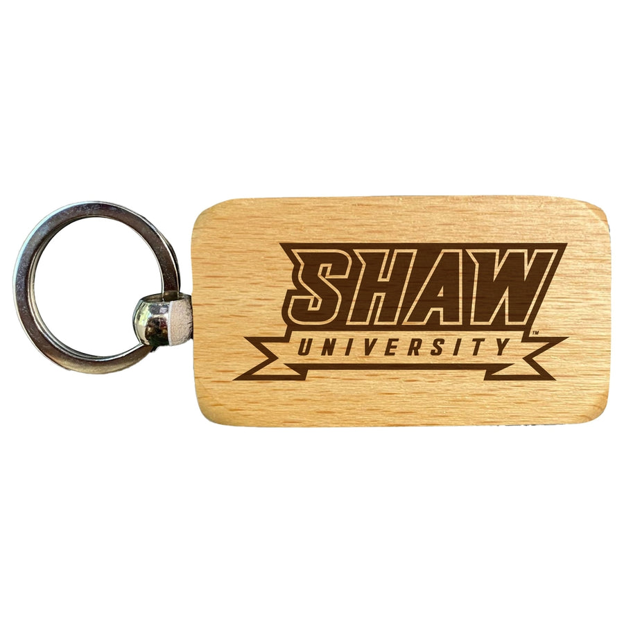 Shaw University Bears 2.5 x 1-Inch Engraved Wooden Keychain Officially Licensed Collegiate Product Image 1