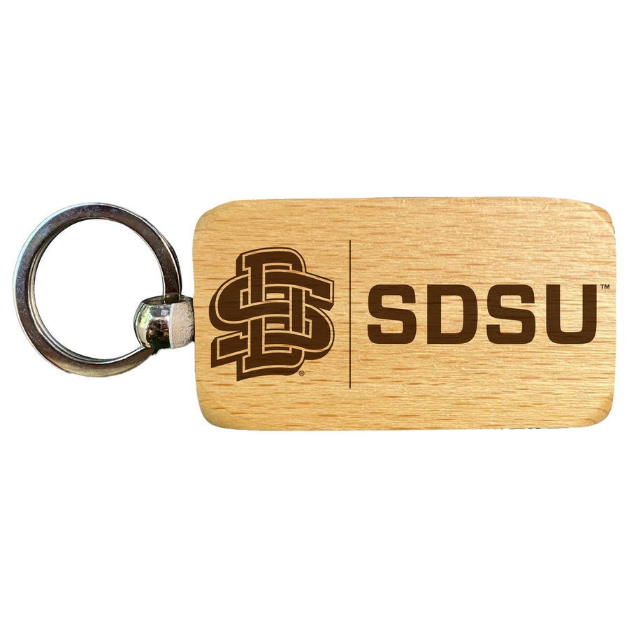 South Dakota State Jackrabbits 2.5 x 1-Inch Engraved Wooden Keychain Officially Licensed Collegiate Product Image 1