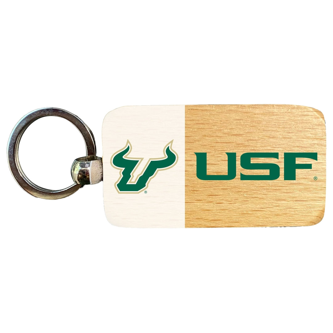 South Florida Bulls 2.5 x 1-Inch Wooden Keychain Officially Licensed Collegiate Product Image 1