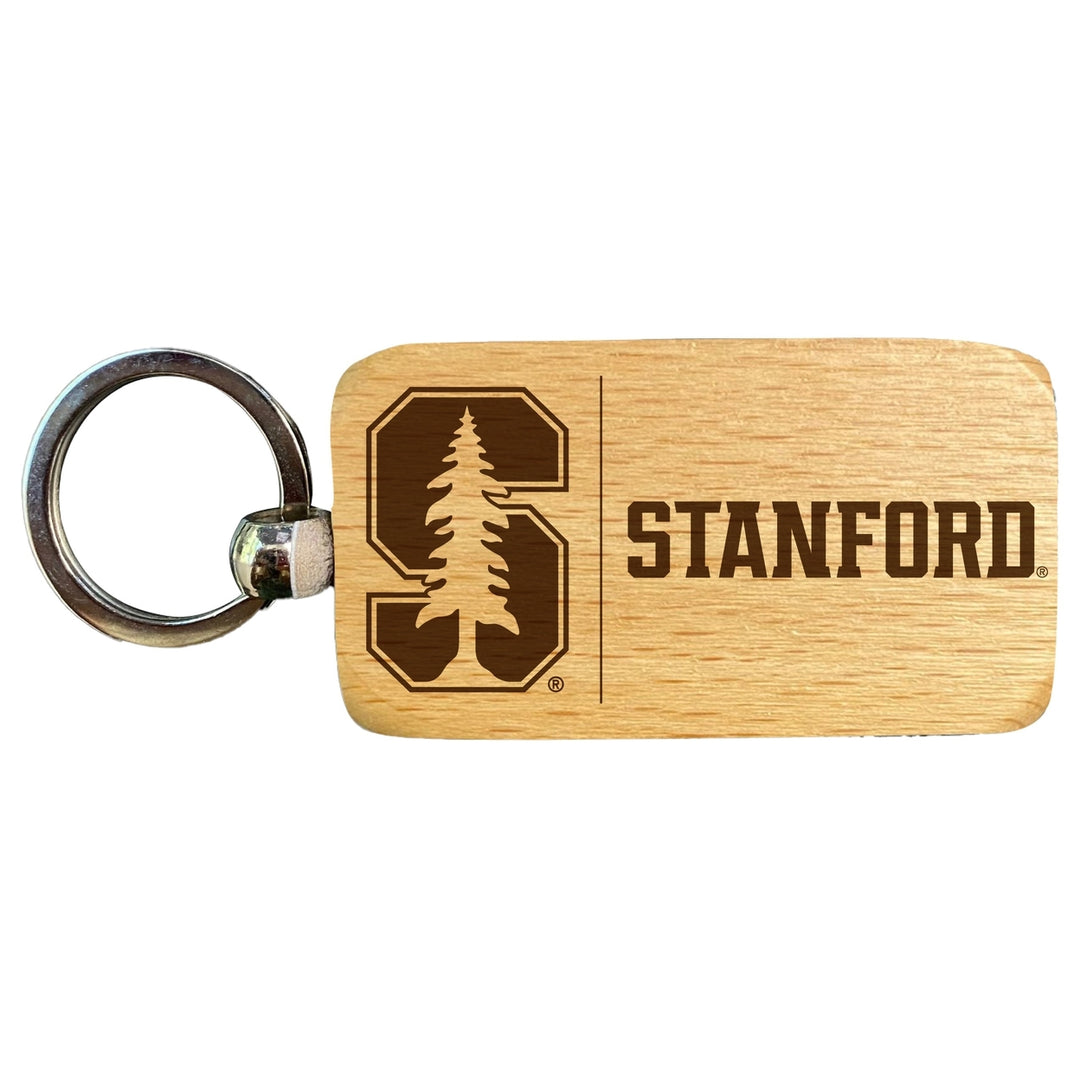 Stanford University 2.5 x 1-Inch Engraved Wooden Keychain Officially Licensed Collegiate Product Image 1