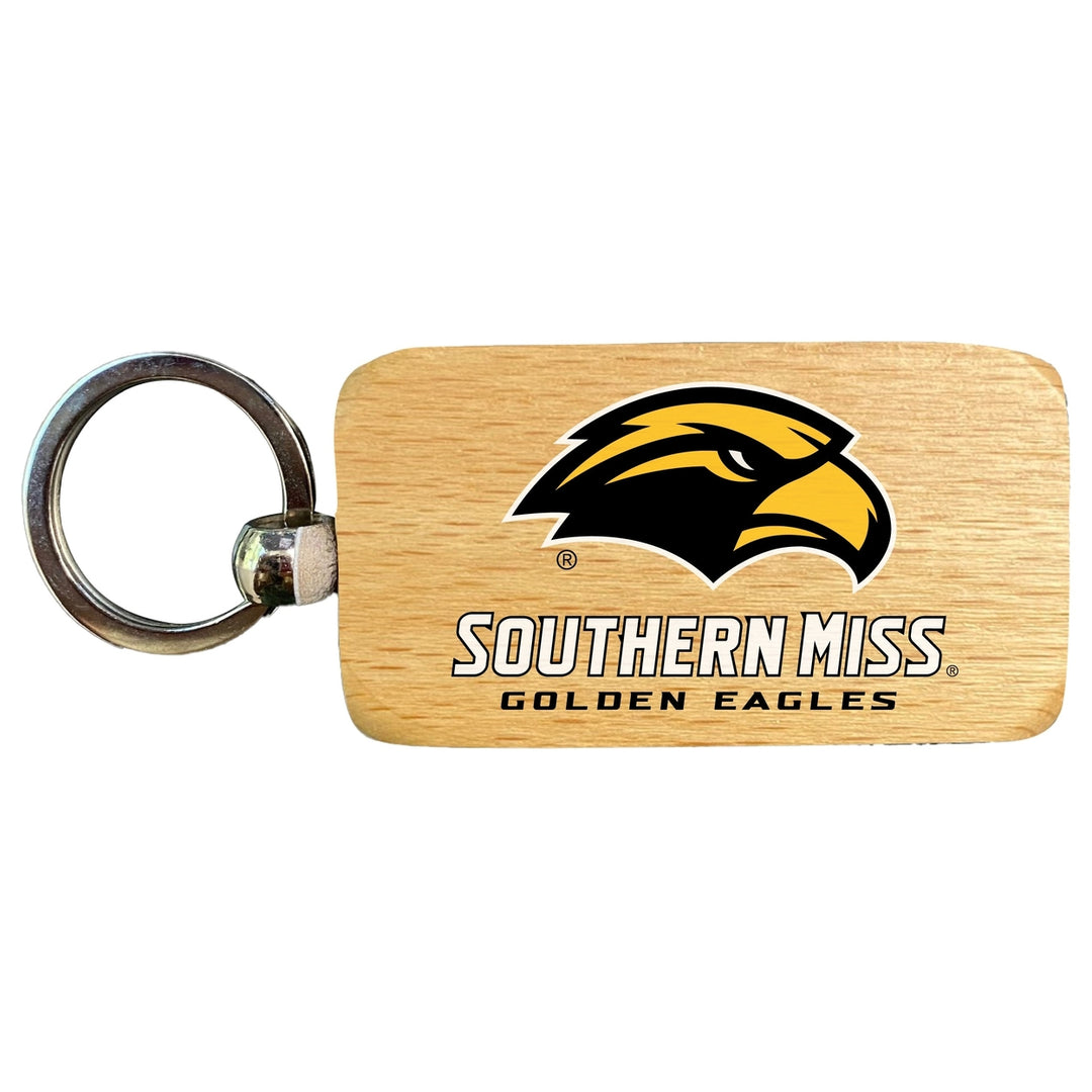 Southern Mississippi Golden Eagles 2.5 x 1-Inch Wooden Keychain Officially Licensed Collegiate Product Image 1