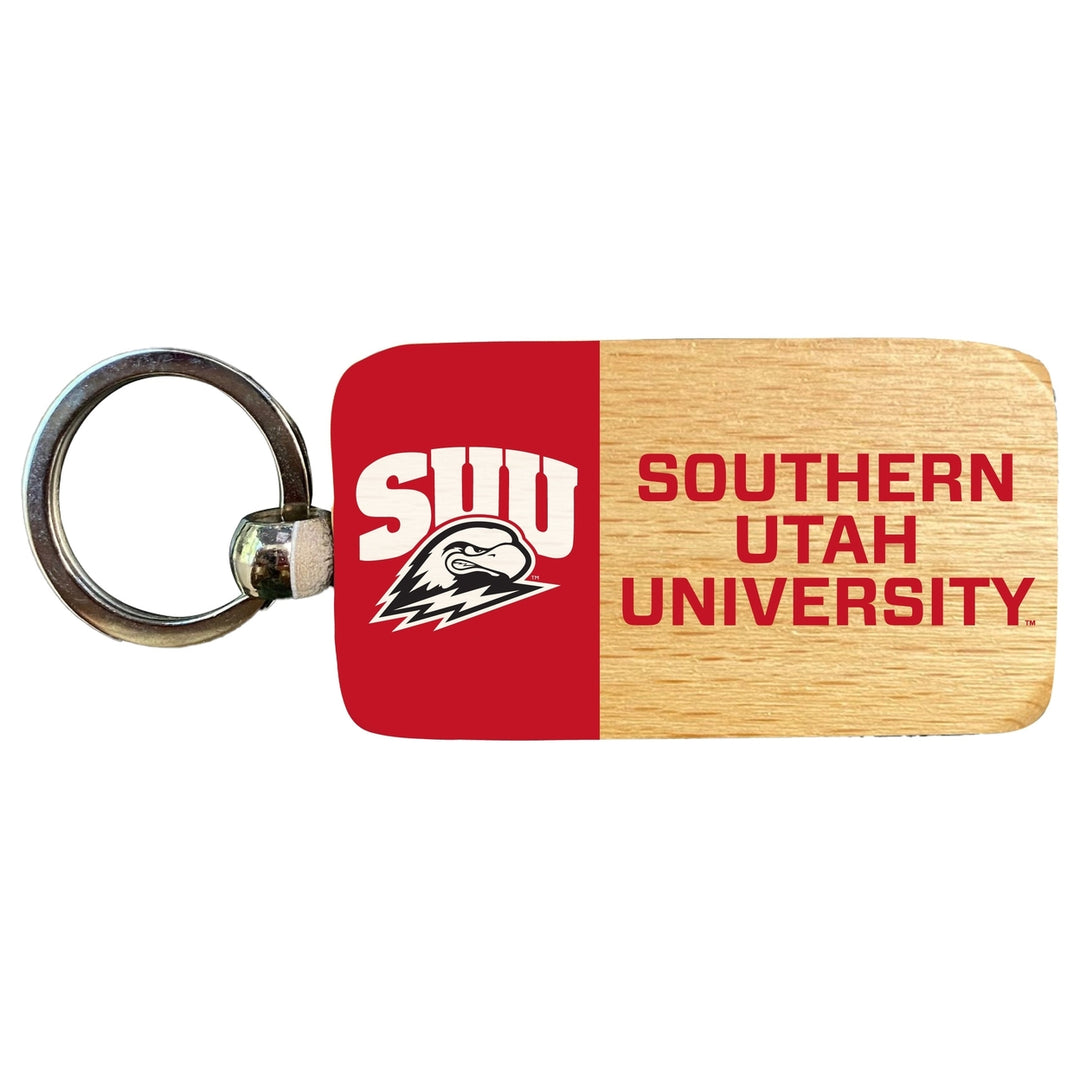 Southern Utah University 2.5 x 1-Inch Wooden Keychain Officially Licensed Collegiate Product Image 1