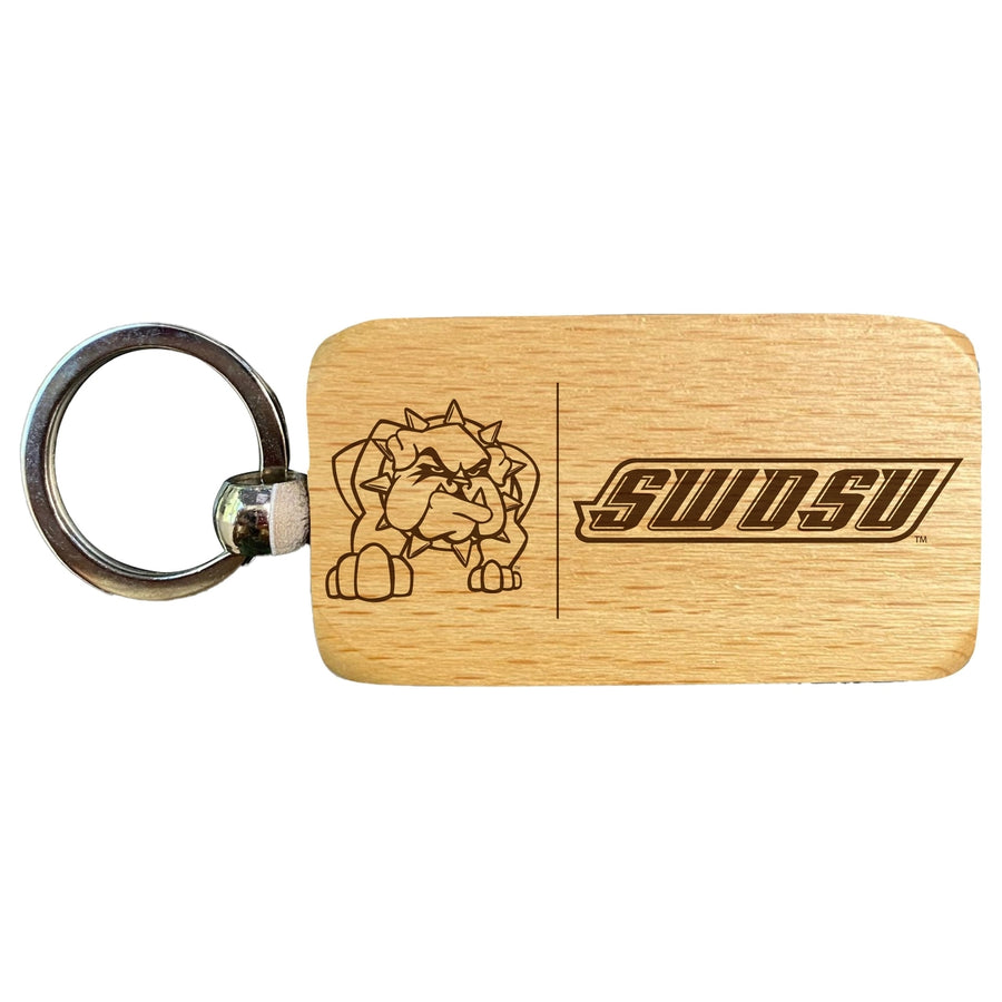 Southwestern Oklahoma State University 2.5 x 1-Inch Engraved Wooden Keychain Officially Licensed Collegiate Product Image 1