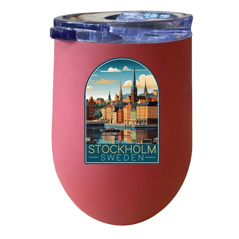 Stockholm Sweden Design A Souvenir 12 oz Insulated Wine Stainless Steel Tumbler Image 2