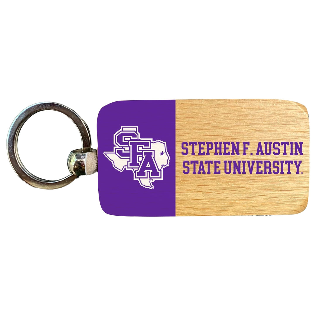 Stephen F. Austin State University 2.5 x 1-Inch Wooden Keychain Officially Licensed Collegiate Product Image 1