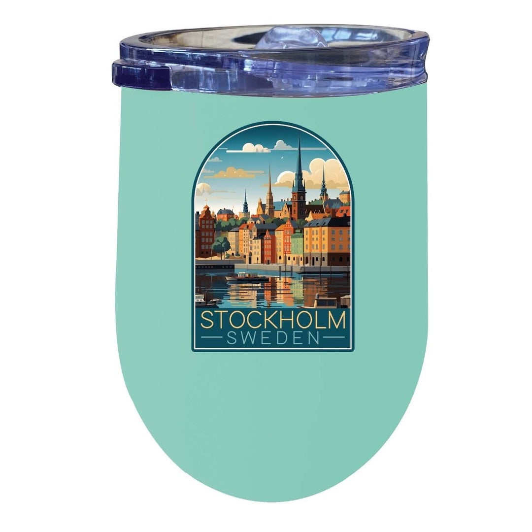 Stockholm Sweden Design A Souvenir 12 oz Insulated Wine Stainless Steel Tumbler Image 4