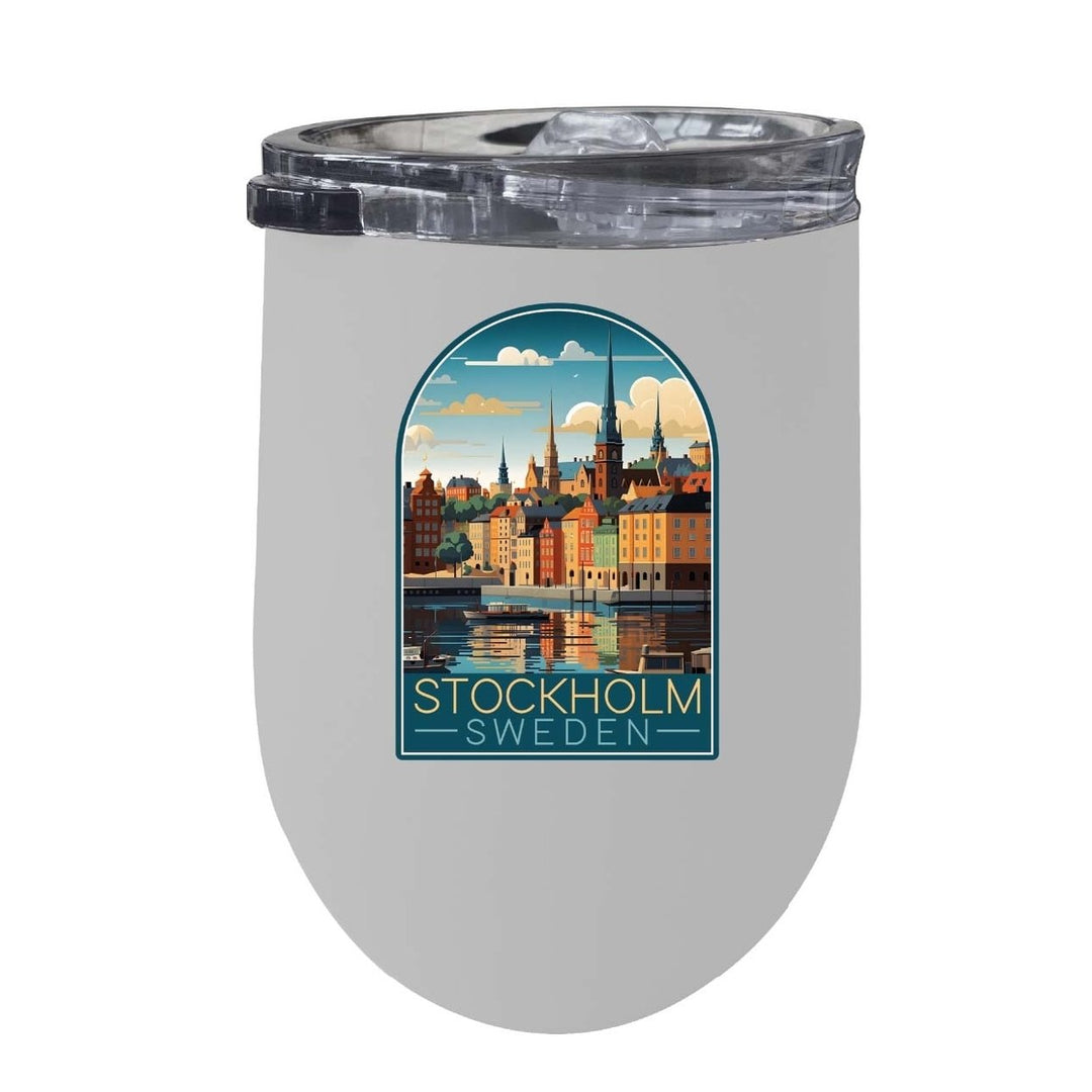 Stockholm Sweden Design A Souvenir 12 oz Insulated Wine Stainless Steel Tumbler Image 6