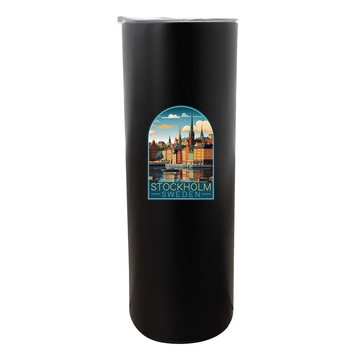 Stockholm Sweden Design A Souvenir 20 oz Insulated Stainless Steel Skinny Tumbler Image 4