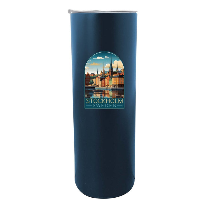 Stockholm Sweden Design A Souvenir 20 oz Insulated Stainless Steel Skinny Tumbler Image 4