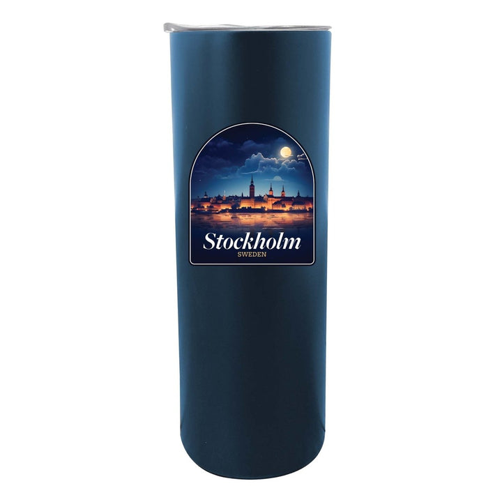 Stockholm Sweden Design B Souvenir 20 oz Insulated Stainless Steel Skinny Tumbler Image 4