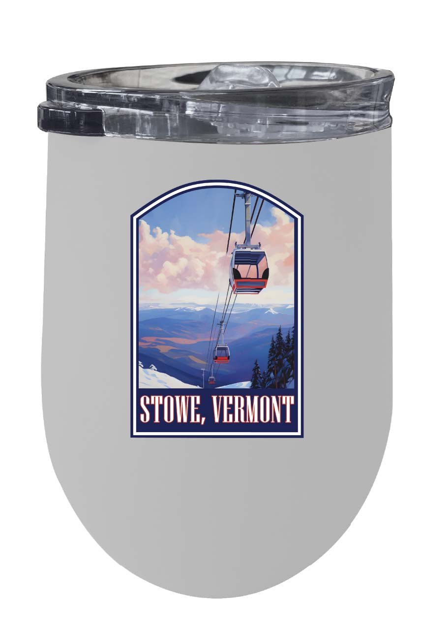 Stowe Mountain Vermont Design B Souvenir 12 oz Insulated Wine Stainless Steel Tumbler Image 1