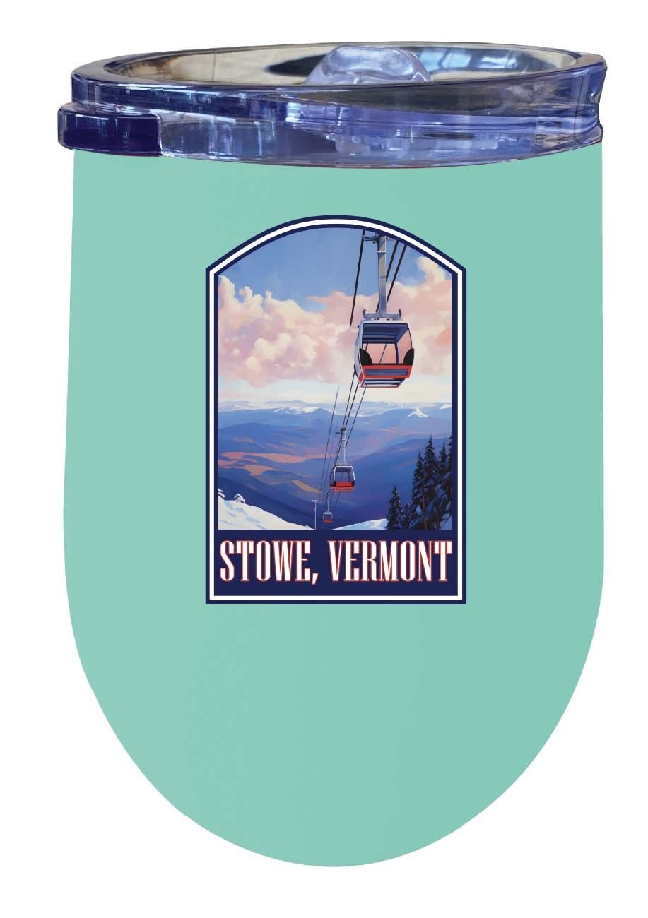 Stowe Mountain Vermont Design B Souvenir 12 oz Insulated Wine Stainless Steel Tumbler Image 2