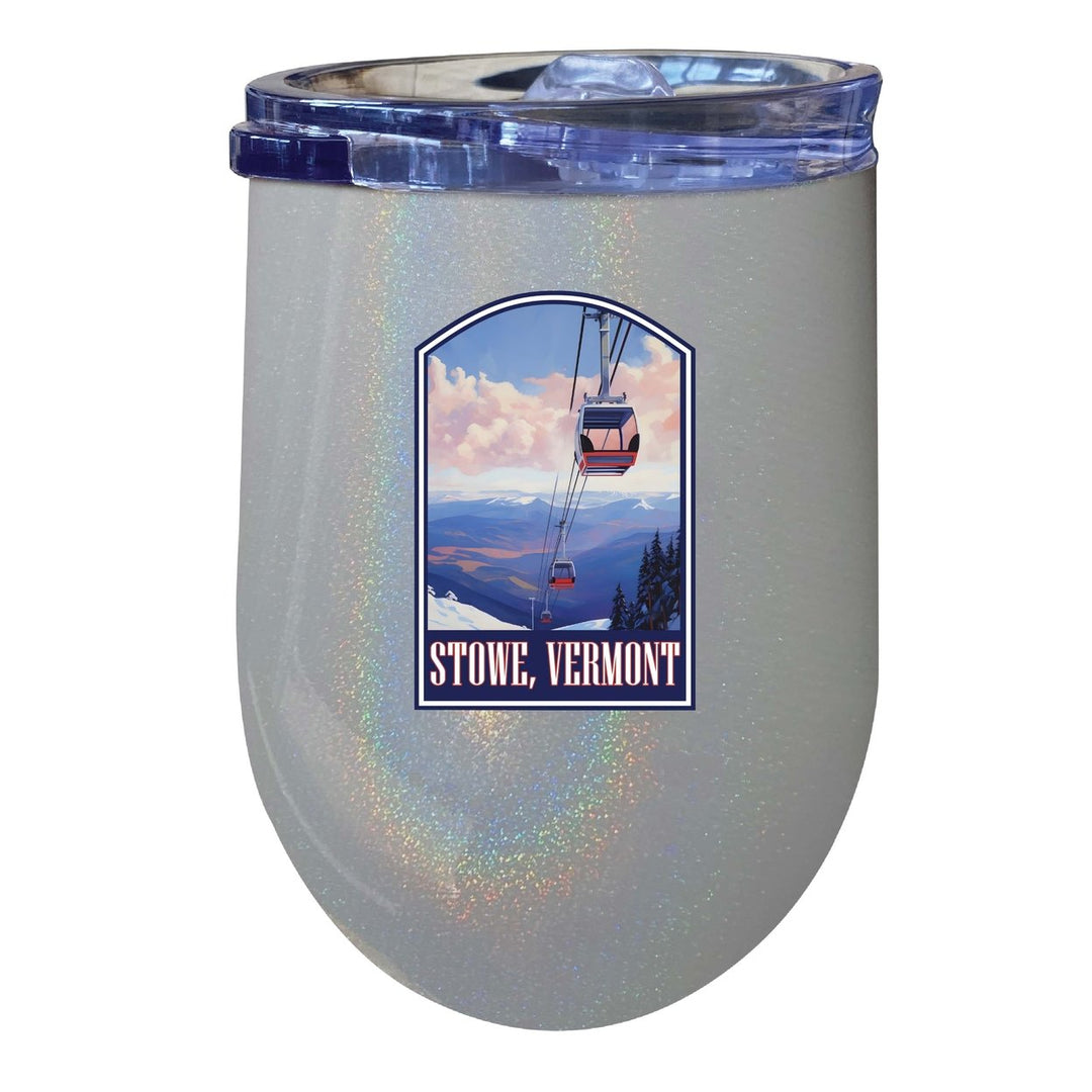 Stowe Mountain Vermont Design B Souvenir 12 oz Insulated Wine Stainless Steel Tumbler Image 1