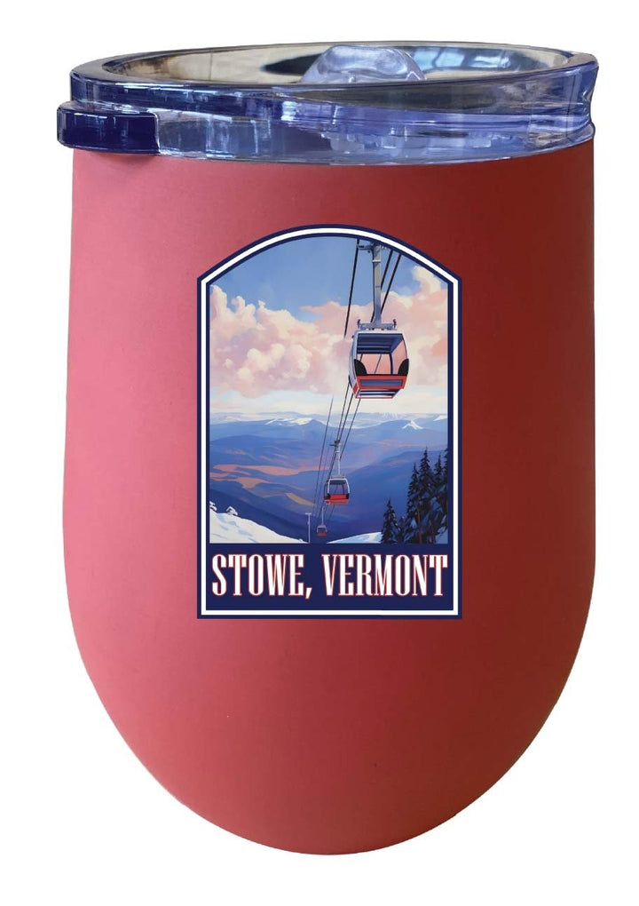 Stowe Mountain Vermont Design B Souvenir 12 oz Insulated Wine Stainless Steel Tumbler Image 4