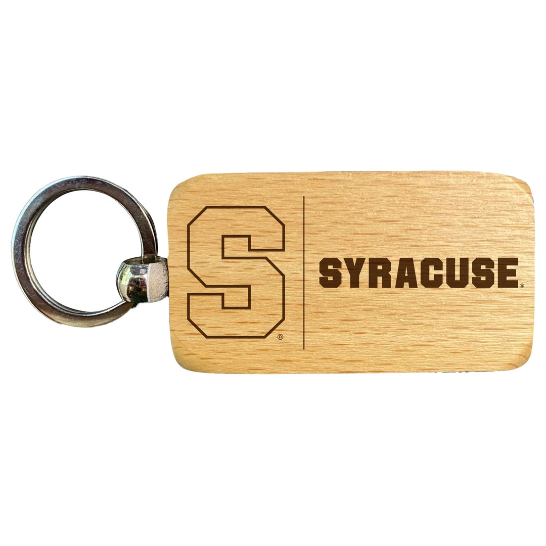 Syracuse Orange 2.5 x 1-Inch Engraved Wooden Keychain Officially Licensed Collegiate Product Image 1